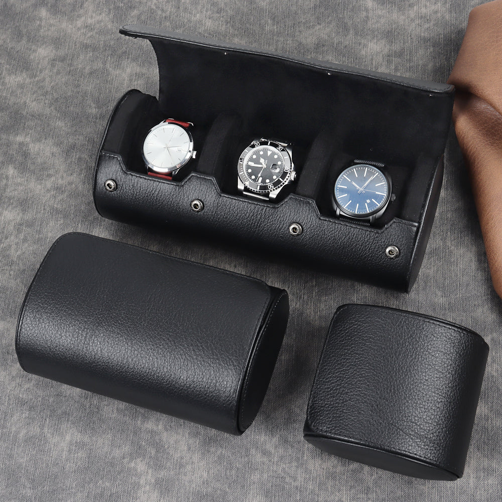 Écrin pour 3 montres en cuir grainé – Le Vendôme